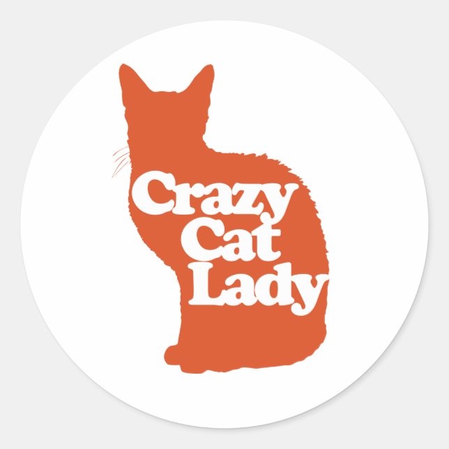 Crazy cat lady classic round sticker (Front)