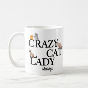 Crazy Cat Lady Cute Monogram Coffee Mug