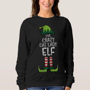 Crazy Cat Lady Elf Matching Christmas Family Sweatshirt