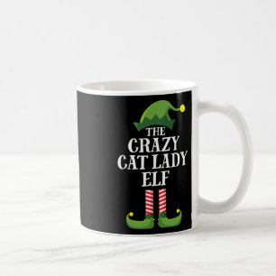 Crazy Cat Lady Elf Matching Family Group Christmas Coffee Mug