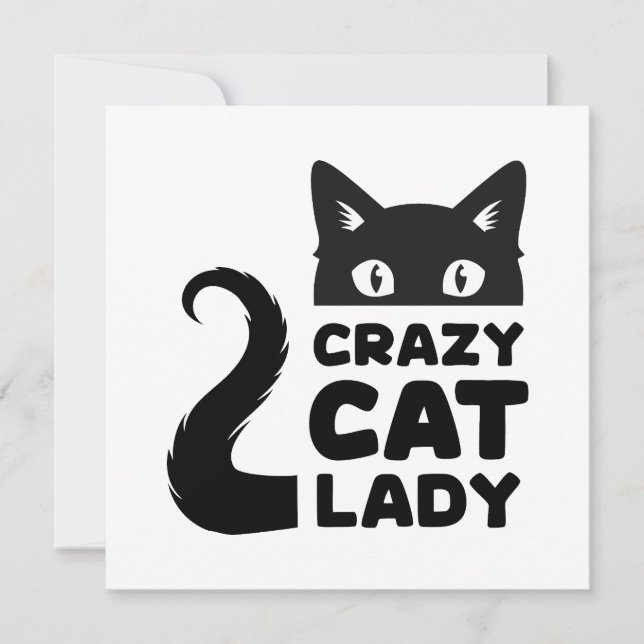 Crazy Cat Lady Flat Note Card / Greeting Card (Front)