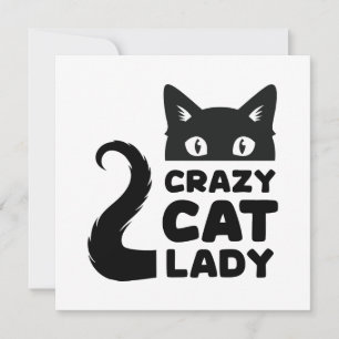 Crazy Cat Lady Flat Note Card / Greeting Card