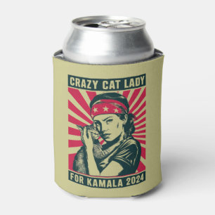 Crazy Cat Lady For Kamala 2024 Can Cooler