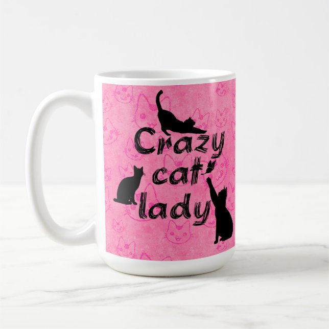 Crazy Cat Lady Fun Playful Cats Coffee Mug (Left)