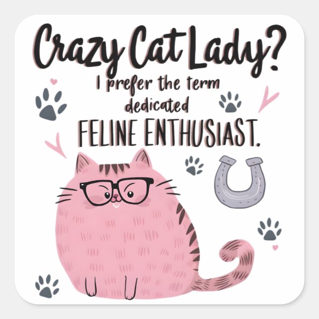 Crazy Cat Lady? Funny Cat Lover Gift  Square Sticker (Front)