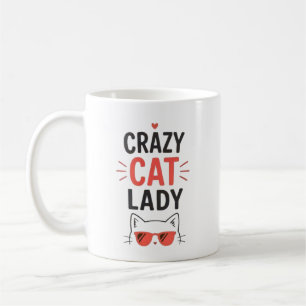 Crazy Cat Lady Funny Cute Cat Lover Design  Coffee Mug