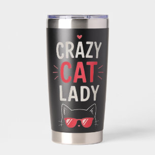 Crazy Cat Lady Funny Cute Cat Lover Design  Insulated Tumbler