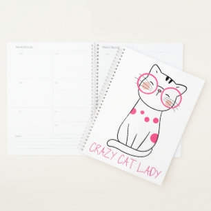 Crazy Cat Lady Gift Kitty Mum Kitten Pink Cute Cat Planner