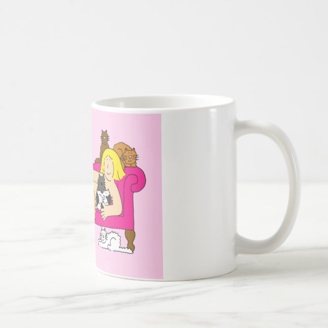 Crazy Cat Lady Humour. Coffee Mug (Right)