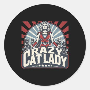 Crazy Cat Lady Kamala Harris Strong Women Classic Round Sticker