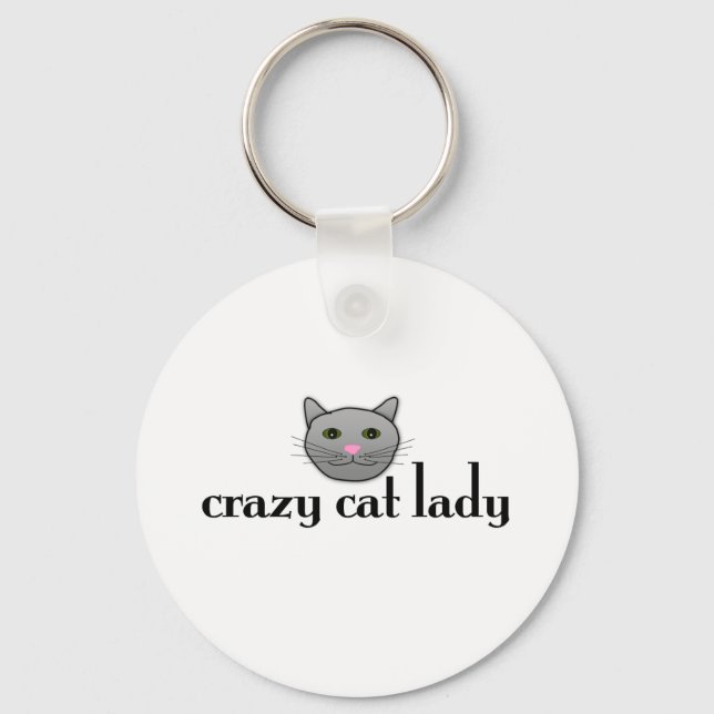 Crazy Cat Lady Key Ring (Front)
