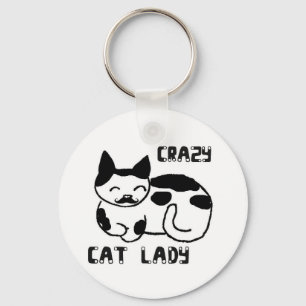 Crazy cat lady key ring