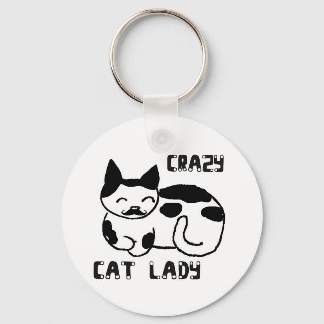 Crazy cat lady key ring (Front)