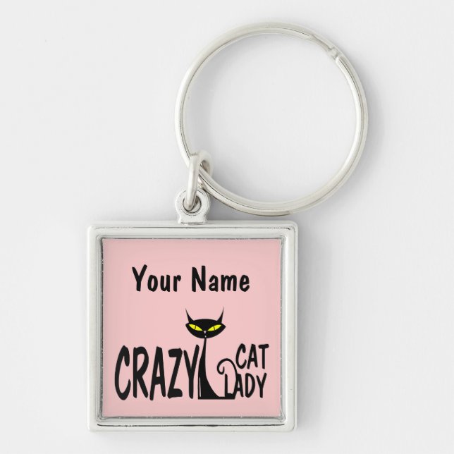 Crazy Cat Lady Key Ring (Front)