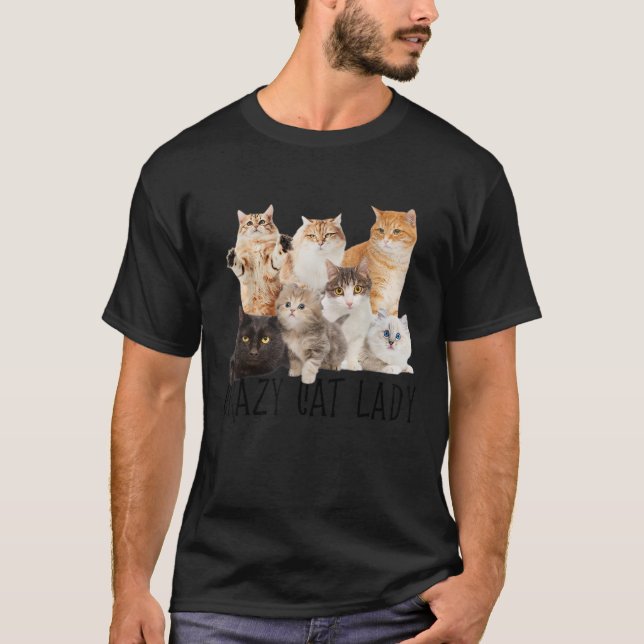Crazy Cat Lady Lots of Cats Cute Animal Party Desi T-Shirt (Front)