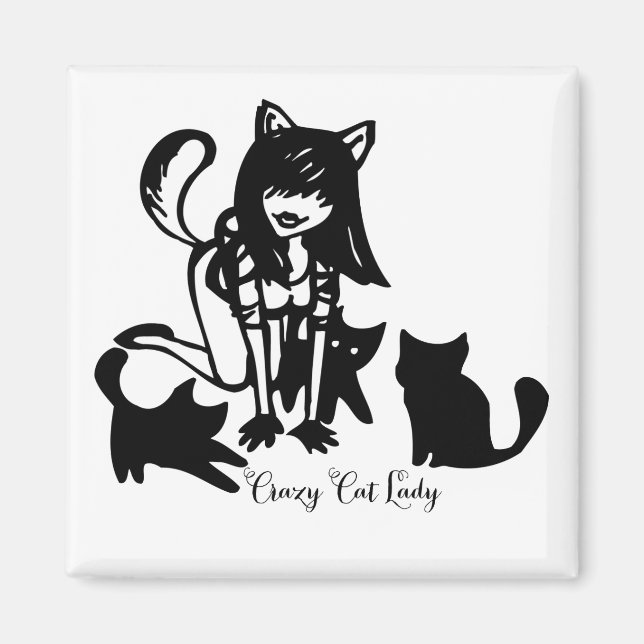Crazy Cat Lady Magnet (Front)