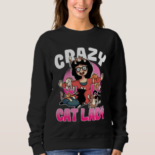 Crazy Cat Lady Motif  Great Cat Mum Grandma Sweatshirt