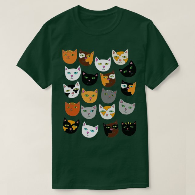 Crazy Cat Lady Pattern cats T-Shirt (Design Front)