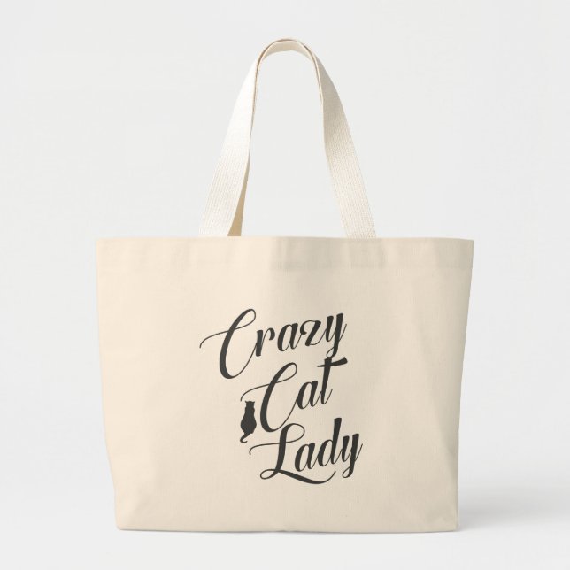 Crazy Cat Lady Pet Cat Lover Large Tote Bag (Front)