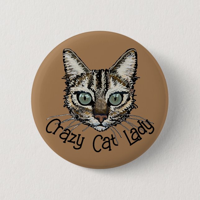 Crazy Cat Lady Pin Badge (Front)