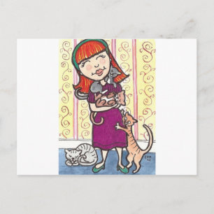 Crazy Cat Lady Postcard