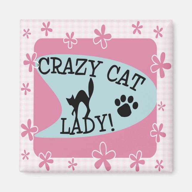 Crazy Cat Lady - Retro Magnet (Front)