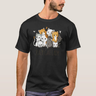 Crazy Cat Lady Team Cat Butterfly Smile Tee