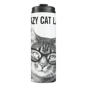 CRAZY CAT LADY thermal tumbler travel mug