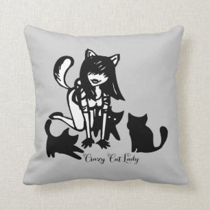 Crazy Cat Lady Throw Pillow