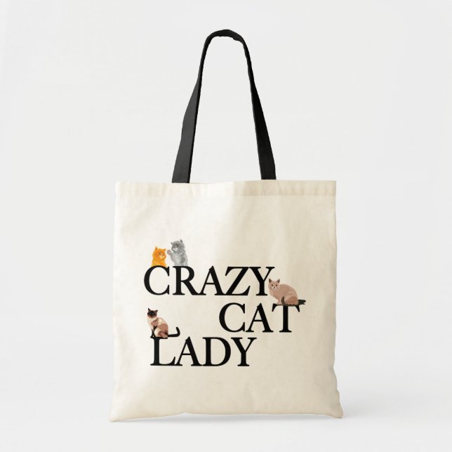 Crazy Cat Lady Tote Bag (Front)