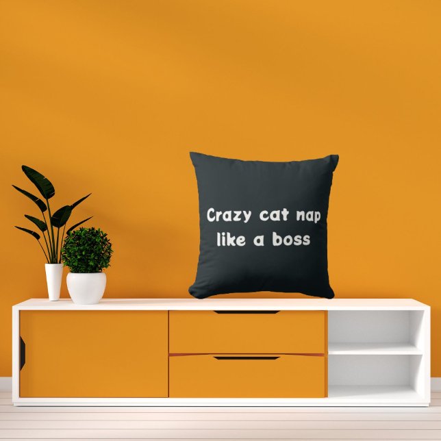 Crazy Cat Nap Like A Boss Cute Modern Cool Cushion (Creator Uploaded)