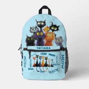 Crazy Cat Person Personalized  Printed Backpack