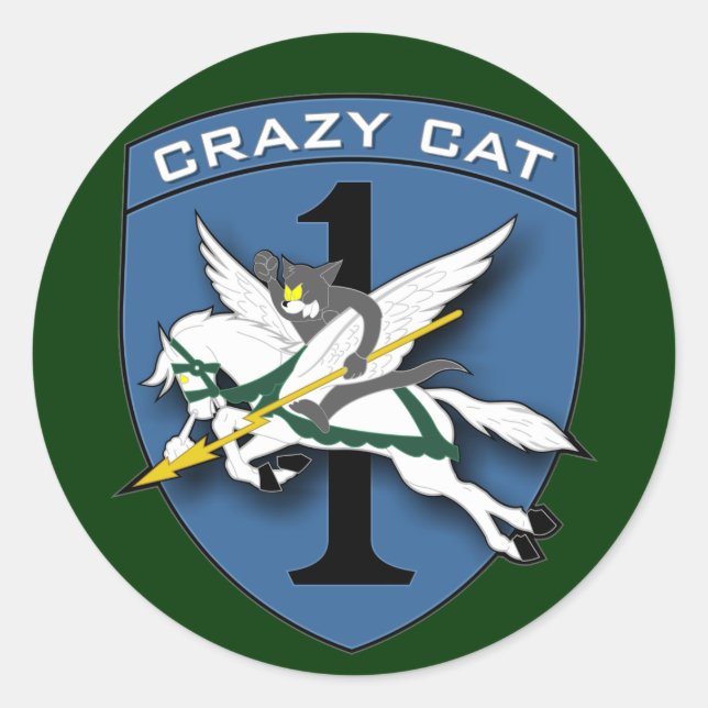 Crazy Cat - RR Vietnam Classic Round Sticker (Front)