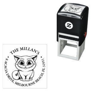 crazy cat theme self-inking stamp