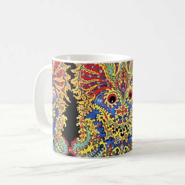 Crazy Cats Eyes Louis Wain Pattern Coffee Mug (Front Left)