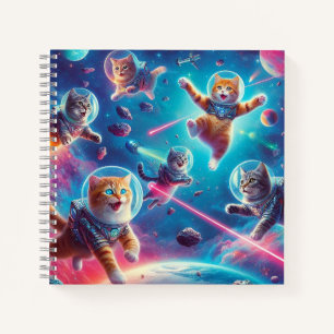 Crazy cats in space notebook! notebook