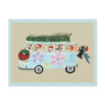 Crazy Cats in their Christmas Hippie Van