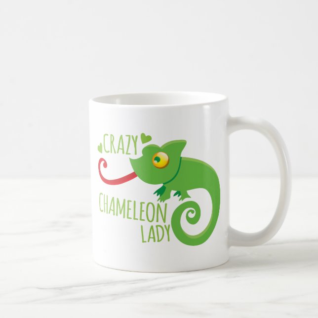 Crazy chameleon lady coffee mug (Right)