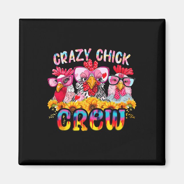 Crazy Chick Crew Funny Thanksgiving Design  Magnet (Front)