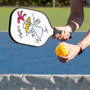 Crazy Chicken Bird Funny Cartoon Pickleball Paddle