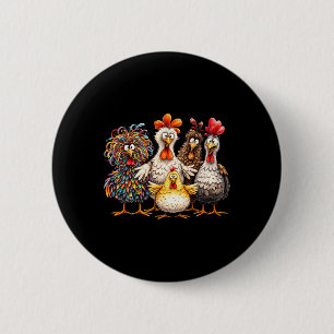 Crazy Chicken Family Farm Life Rooster Poultry Bir 6 Cm Round Badge