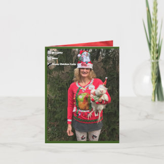 Crazy Chicken Lady Christmas Card Merry CHICKmas!