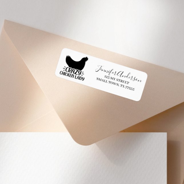 Crazy Chicken Lady Farm Fun Address Return Address Label (Creator Uploaded)