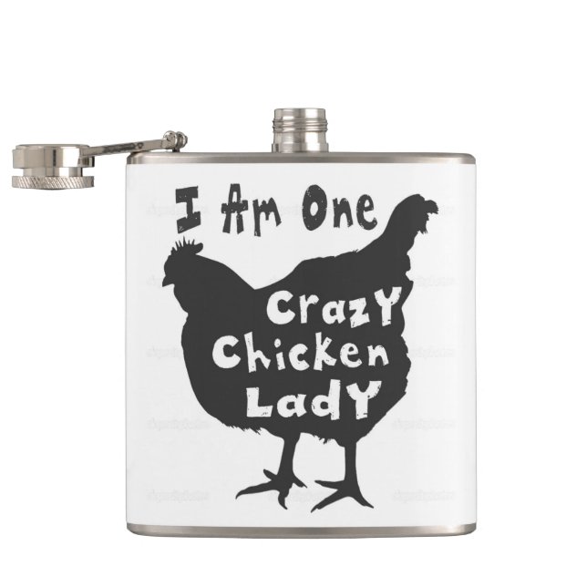Crazy Chicken Lady Hip Flask (Opened)