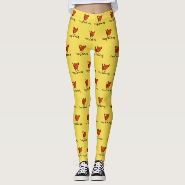 Crazy chicken Lady Leggings (Front)