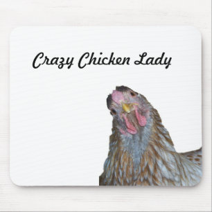 Crazy Chicken Lady Mouse Pad