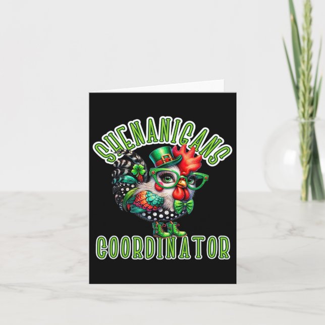 Crazy Chicken Lady St Patricks Shenanigans Coordin Card (Front)
