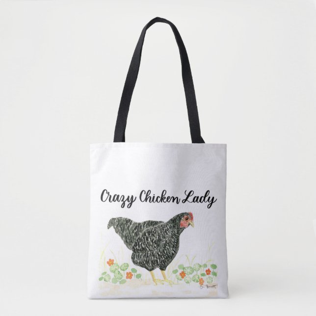 Crazy Chicken Lady Tote bag, Chicken Tote Bag (Front)