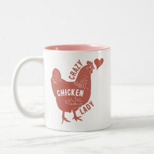 Crazy Chicken Lady Two-Tone Coffee Mug