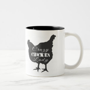 Crazy Chicken Lady Two-Tone Coffee Mug